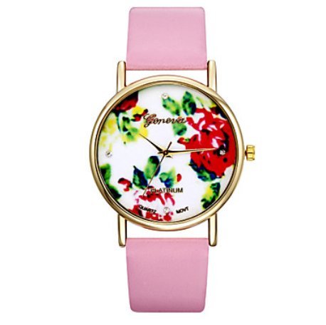 Vintage Blumen-Uhren für Frauen, Frauen Uhren, Frauen Uhren retro, vintage Damenuhren, Geschenke für sie, Geburtstagsgeschenk ( Farbe : Rosa , Großauswahl : Für Damen-Einheitsgröße )