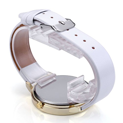 JSDDE Vintage Blumen Vogel Armbanduhr Basel-Stil Weiß Quarz Uhr + Traumfänger Anhänger Armband Halskette Geschenk Set - 3