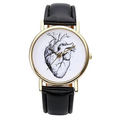 JSDDE Uhren Set,Vintage Damen Armbanduhr Elefant+Organ Herz+Blumen Damenuhr Basel-Stil Analog Quarzuhr 3x Uhren - 6