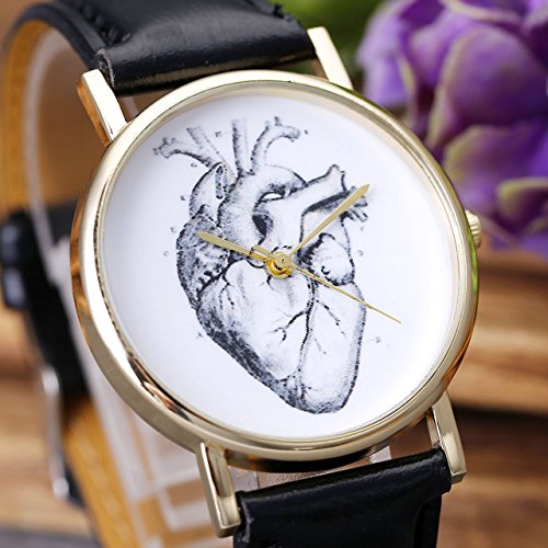 JSDDE Uhren Set,Vintage Damen Armbanduhr Elefant+Organ Herz+Blumen Damenuhr Basel-Stil Analog Quarzuhr 3x Uhren - 7
