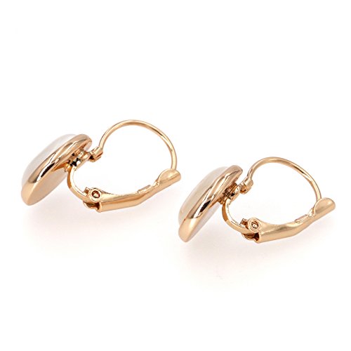 Yoursfs Vintage Damen Ohrclips Rote Oval Opal Klipp Ohrringe mit 18K Rosegold Vergoldeteund Groß Perle für Damen Frauen Mädchen - 5