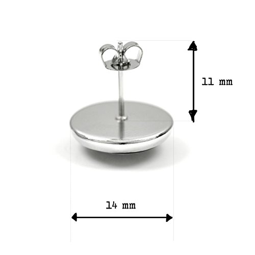 SCHMUCKZUCKER Damen Ohrstecker „Vintage Rosen“ Modeschmuck Ohrringe silber-farben schwarz 14mm - 2