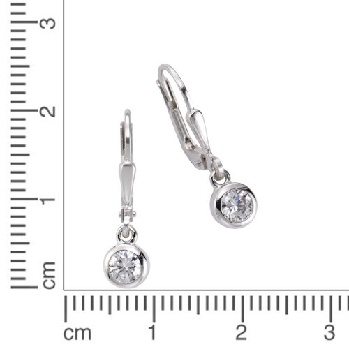 ZEEme Basic Damen-Ohrhänger 925/- Sterling Silber Zirkonia weiß 371230167 - 2