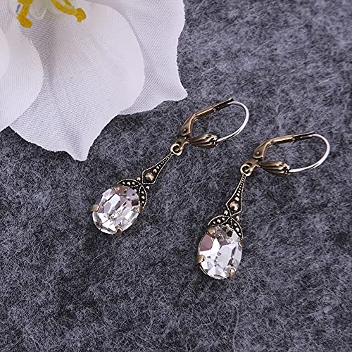 Jugendstil Ohrringe mit Kristallen von Swarovski® Gold Crystal NOBEL SCHMUCK - 7