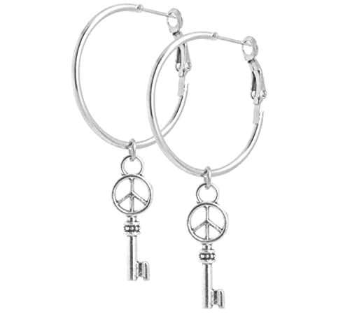 2LIVEfor Traumhafte Ohrringe Ethno Gross verziert Ohrringe Bohemian Vintage Ohrringe lang Hängend Antik Style Silber Ornament Rund (Zeichen, Formen & Symbole)