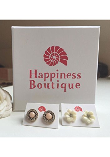 Ohrstecker Strasssteine Vintage Gold | Ohrringe Blumen Modeschmuck Frauen Mädchen nickelfrei - 9