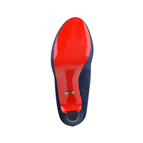 Elara Damen Pumps | Bequeme High Heels | Vintage-Style | Abendschuh Trendy | Chunkyrayan | E22360 Navy-39 - 7