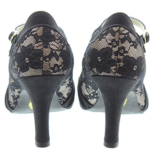 Ruby Shoo IMOGEN Vintage LACE Spitzen Riemchen Pin Up Heels PUMPS Rockabilly (38) - 2
