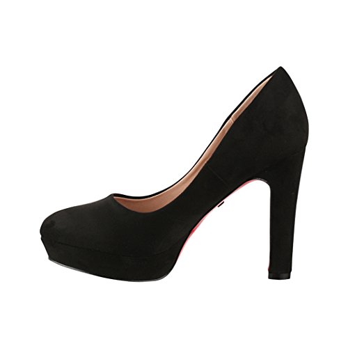 Elara Damen Pumps | Bequeme High Heels | Vintage-Style | Abendschuh Trendy | Chunkyrayan | E22360 Black-37 - 2
