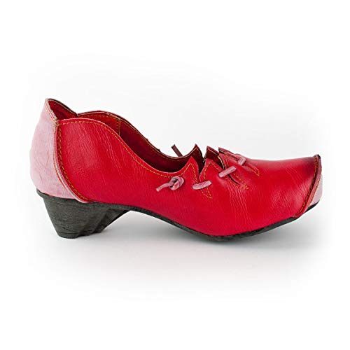 TMA Damen Pumps, Feuerrot – 38 - 3