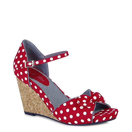 Ruby Shoo MOLLY Vintage Polka DOTS Punkte 50s Riemchen WEDGES / Pumps Rockabilly