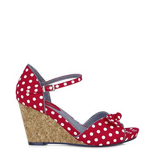 Ruby Shoo MOLLY Vintage Polka DOTS Punkte 50s Riemchen WEDGES / Pumps Rockabilly - 3