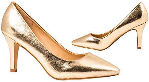 Elara Damen Pumps Spitze High Heels Stilettos Lack| chunkyrayan 1230-a-Go-37 - 6