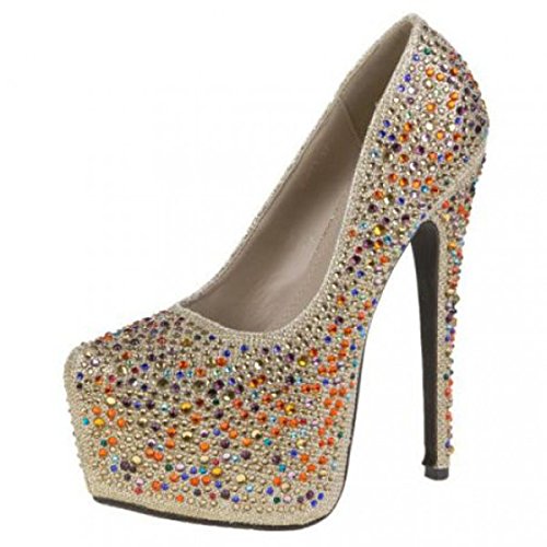 Via Giulia Damen Party High Heels-Gold-39 - 2