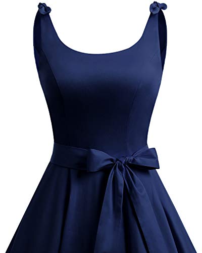 Bbonlinedress 1950er Vintage Polka Dots Pinup Retro Rockabilly Kleid Cocktailkleider Navy S - 6