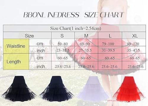 bbonlinedress Organza 50s Vintage Rockabilly Petticoat Underskirt Navy S - 7