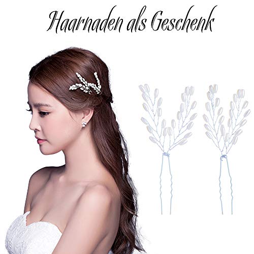 Skitic Strassbesatz Haarband und Stirnband mit Kristall, Fashion Schön Style Kopfschmuck Haarbänder Lange Glänzende Haarranke für Frauen und Mädchen (Silber) - 4