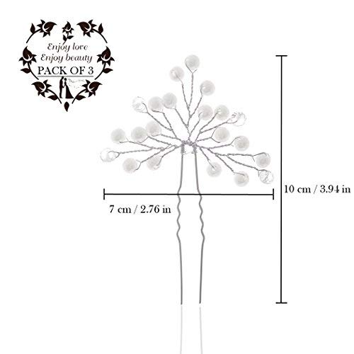 Aukmla Damen Haarschmuck, Brautschmuck, Haarnadeln, 3 Stück - 2