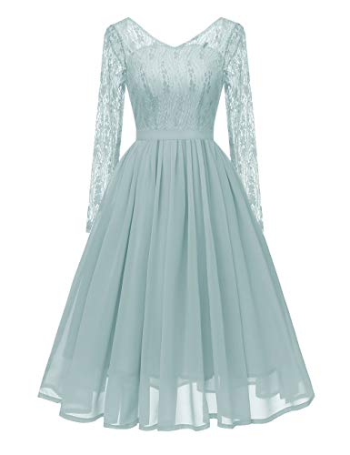 VKStar® 50er Rockabilly Kleid Polka Dots Petticoat Punkte Vintage ärmellos Abendkleid Grün S