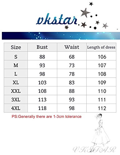 VKStar Vintage 50er Stoffdruck Cocktailkleid ärmellos Abendkleid Retro Swing Rockabilly Ballkleid Blau 3XL - 5