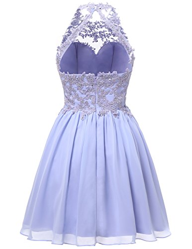 Dresstells Damen Kurz Gipüre Neckholder Ballkleid Homecoming Kleider Grün Übergröße 44W - 2