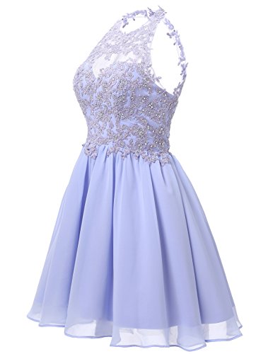 Dresstells Damen Kurz Gipüre Neckholder Ballkleid Homecoming Kleider Grün Übergröße 44W - 3