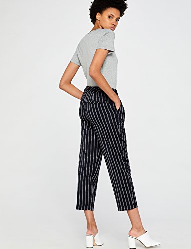 FIND Damen Hose mit Streifen und Weitem Bein, Blau (Navy), 38 (Herstellergröße: S) - 4