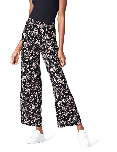 FIND Damen Hose mit Blumenmuster Schwarz (Black Mix), 38 (Herstellergröße: Medium)