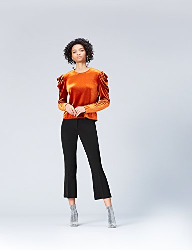 FIND Damen Weite Anzughose mit Schlag Schwarz (Black), 38 (Herstellergröße: Medium) - 2