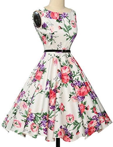 50er jahre kleid abschlussballkleid baumwolle faltenrock sommerkleid petticoat kleid Größe L CL6086-21 - 4