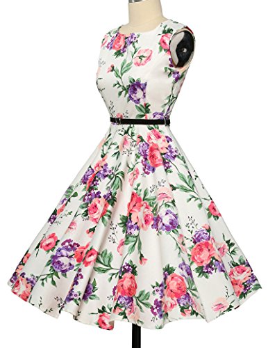 50er jahre kleid abschlussballkleid baumwolle faltenrock sommerkleid petticoat kleid Größe L CL6086-21 - 5