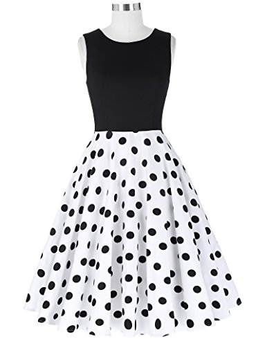 ᐅ 50er Jahre Kleid Vintage Rockabilly Kleid Partykleider Hepburn Stil Polka Dots Kleid Damen Swing Kleid Xl Cl0463 2