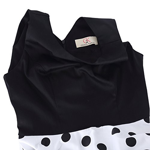 50er jahre kleid vintage rockabilly kleid partykleider hepburn stil polka dots kleid damen swing kleid XL CL0463-2 - 7
