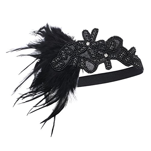 BABEYOND 1920s Feder Stirnband Retro 20er Jahre Haarband Flapper Stirnband Damen Great Gatsby Kostüm Accessoires - 2