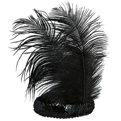 BABEYOND 1920s Stirnband Feder Flapper Stirnband Roaring 20er Showgirl Haarband Gatsby Stil Accessoires Damen Retro Stirnband - 2