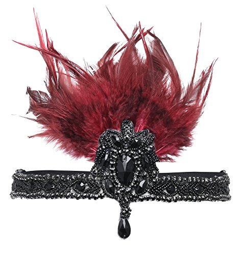 BABEYOND 1920s Damen Stirnband mit Feder 20er Jahre Stil Haarband Inspiriert von Der Große Gatsby Kostüm Accessoires Damen One Size