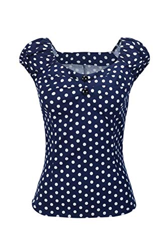 Tops Damen 50Er Jahre Vintage Polka Dots