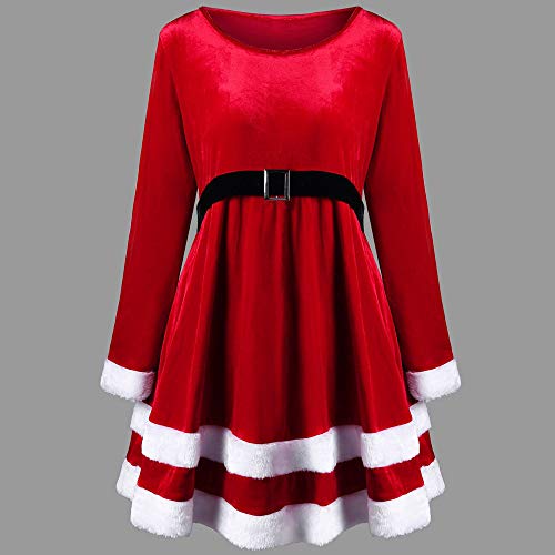 Weihnachtskleid Elegant // Plüschkante Rundhals - 5