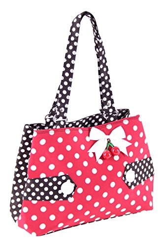 SugarShock Karlotti 50s Polka Dots Kirschen Rockabilly Uniform Tasche Handtasche - 2