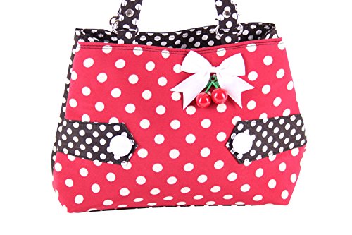 SugarShock Karlotti 50s Polka Dots Kirschen Rockabilly Uniform Tasche Handtasche - 3