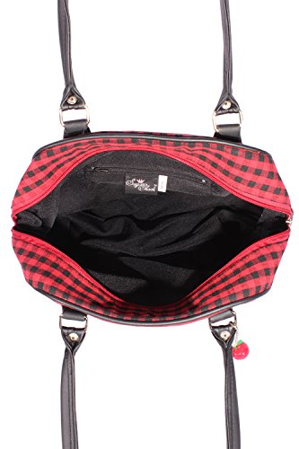 SugarShock GINGHAM Rüschen rockabilly Bowling Karo Cherry Schleifchen Handtasche - 5