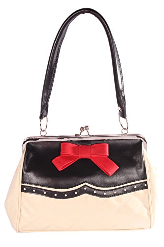 SugarShock 50er rockabilly Budapester retro Schleife Kisslock Bow Handtasche