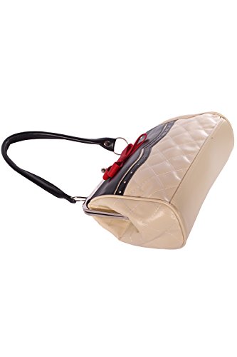 SugarShock 50er rockabilly Budapester retro Schleife Kisslock Bow Handtasche - 3