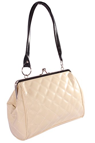 SugarShock 50er rockabilly Budapester retro Schleife Kisslock Bow Handtasche - 4