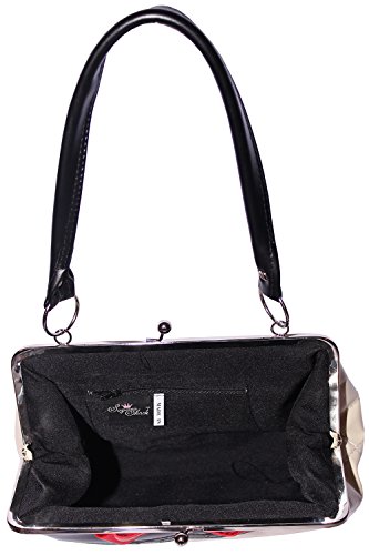 SugarShock 50er rockabilly Budapester retro Schleife Kisslock Bow Handtasche - 5