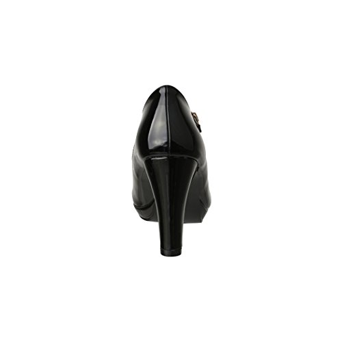 Damen Pumps | Bequeme High Heels Lack-Optik | Vintage-Style | Abendschuh - 5
