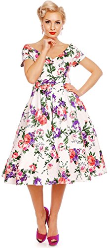 Dolly and Dotty Damen Kleid Lielly Blume Kurzarm Swing Dress