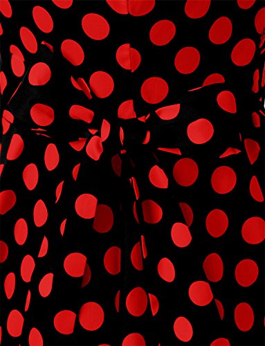 Dressystar Vintage Kleid 50er Jahre Rockabilly Swing Schwarz Rot Dot - 4