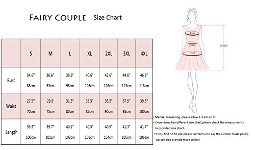 FAIRY COUPLE 50er V-Ausschnitt Rockabilly Polka Blumen Jahrgang Kleid Cocktail DRT072(S,Weiße rote Blumen-Punkte) - 3