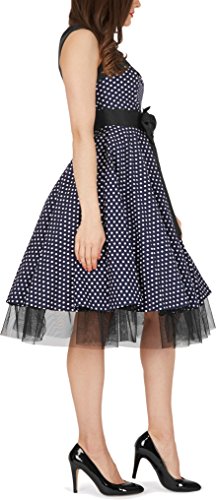 BlackButterfly ‚Athena‘ Polka-Dots Kleid mit großer Schleife (Nachtblau, EUR 50-4XL) - 5